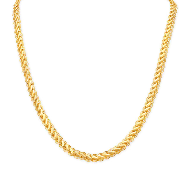 Palatial 22 Karat Yellow Gold Waved Ring Chain,,hi-res 