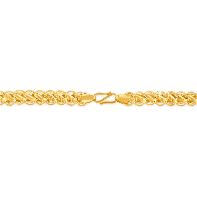 Palatial 22 Karat Yellow Gold Waved Ring Chain,,hi-res 2