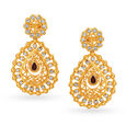 Graceful Floral Gold Drop Earrings,,hi-res 