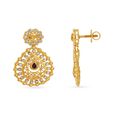 Graceful Floral Gold Drop Earrings,,hi-res 2