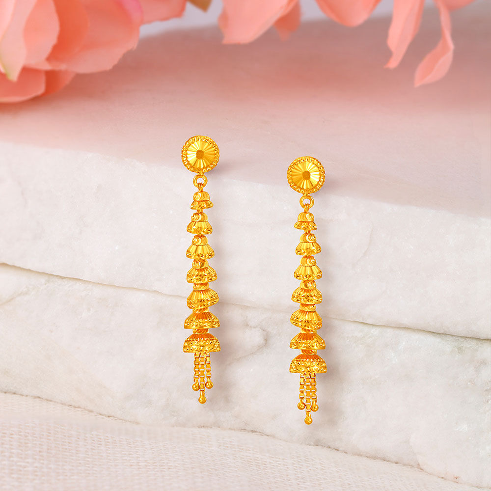 Buy Traditional Dainty Gold Multi Layer Jhumkas at Best Price Tanishq US