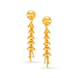 Charming 22 Karat Yellow Gold Long Beaded Tasselled Drop Earrings,,hi-res 