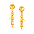 Gorgeous 22 Karat Yellow Gold Jhumki Style Tasselled Jhumka Earrings,,hi-res 