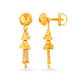 Gorgeous 22 Karat Yellow Gold Jhumki Style Tasselled Jhumka Earrings,,hi-res 2