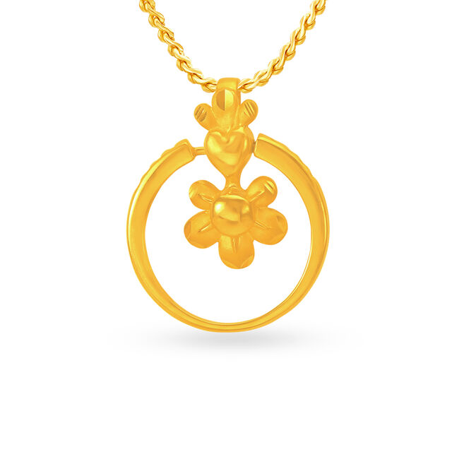 22 Karat Gold Circle Pendant 