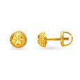 Round Button Gold Stud Earrings for Kids 2
