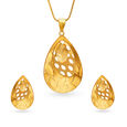 Eclectic Gold Pendant Earrings Set,,hi-res 