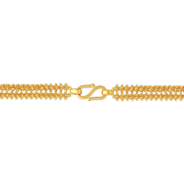 Alluring Yellow Gold Beaded Dual Chain 2
