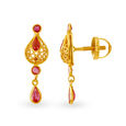 Filigree 22 Karat Gold And Ruby Drop Earrings 2