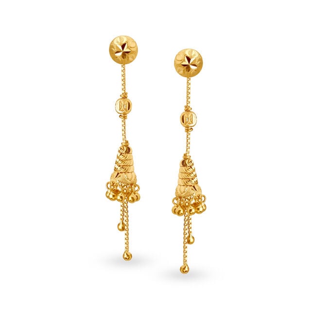 Delicate 22 Karat Yellow Gold Beaded Drops,,hi-res 