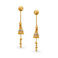 Resplendent 22 Karat Yellow Gold Beaded Drop Earrings,,hi-res 