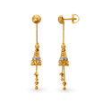 Resplendent 22 Karat Yellow Gold Beaded Drop Earrings,,hi-res 2