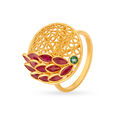 Charming 22 Karat Gold, Ruby And Emerald Finger Ring,,hi-res 