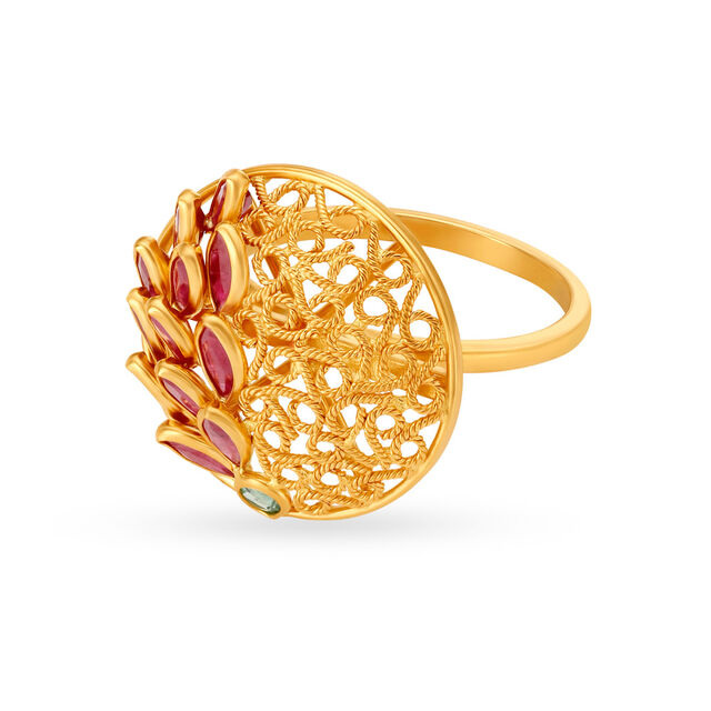 Charming 22 Karat Gold, Ruby And Emerald Finger Ring,,hi-res 2