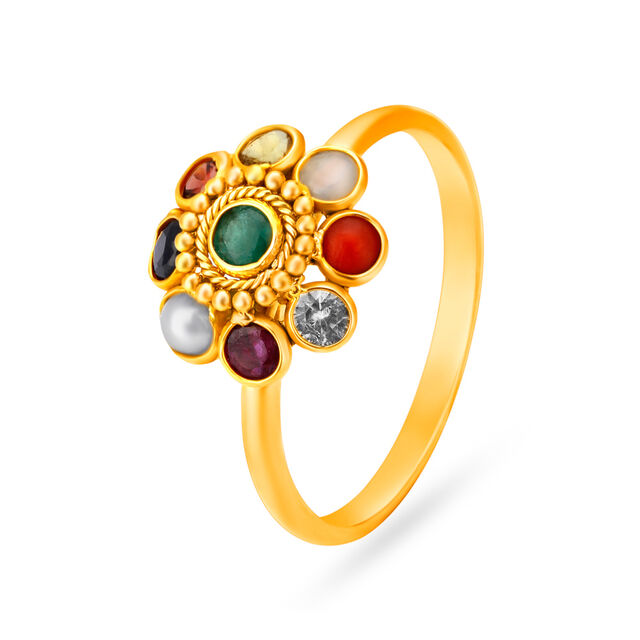 Celestial 22 Karat Yellow Gold And Stone Finger Ring,,hi-res