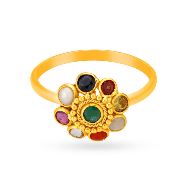 Celestial 22 Karat Yellow Gold And Stone Finger Ring,,hi-res