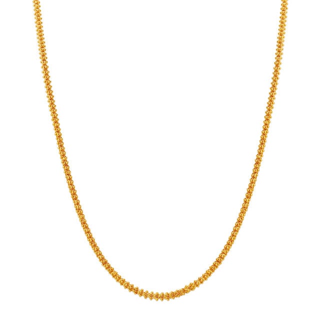 Distinctive Yellow Gold Beaded Rope Chain 