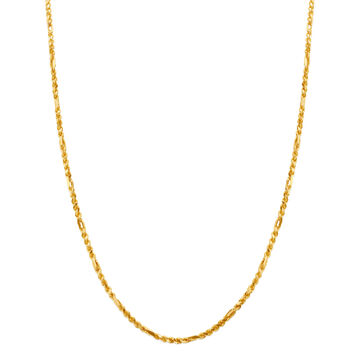 Arresting Yellow Gold Roped Figaro Chain