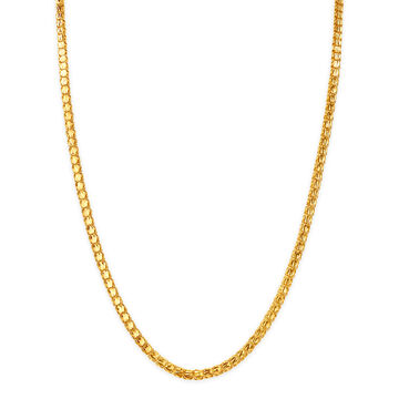 Fascinating Yellow Gold Etched Disc Chain