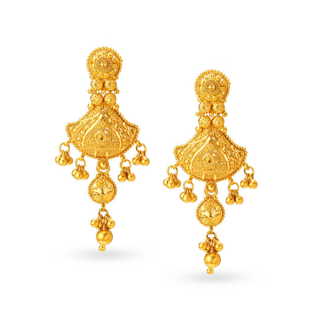 Exquisite Jali Work Traditional Drop Earrings 