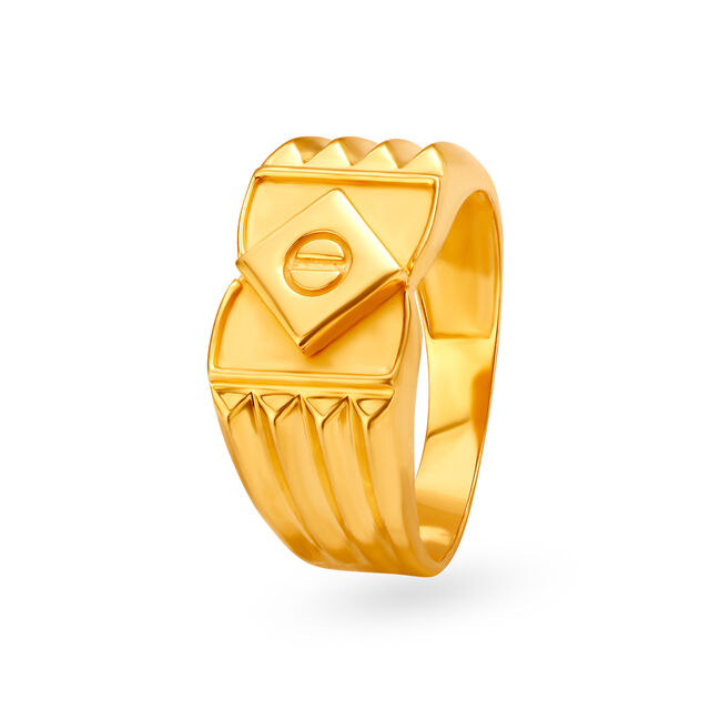 Sophisticated 22 Karat Gold Square Ring For Men,,hi-res