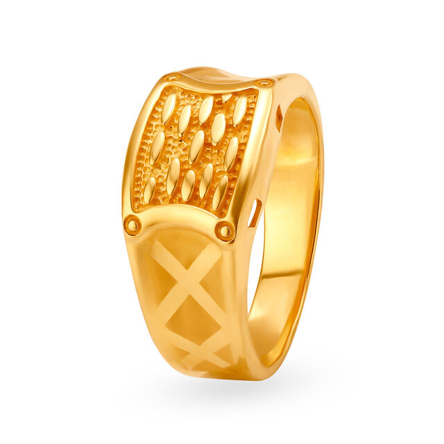 Modernistic 22 Karat Gold Square Ring,,hi-res