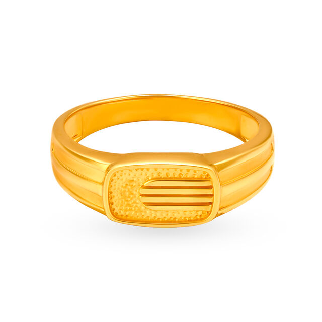 Eclectic Textured Gold Ring For Men,,hi-res