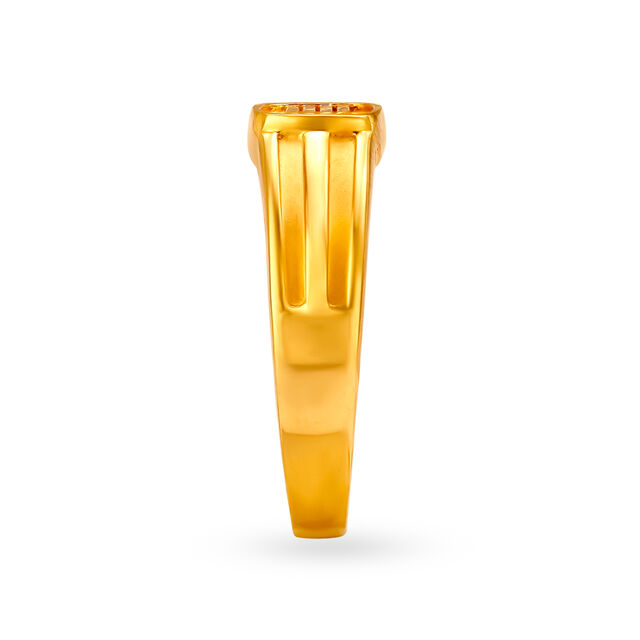 Eclectic Textured Gold Ring For Men,,hi-res