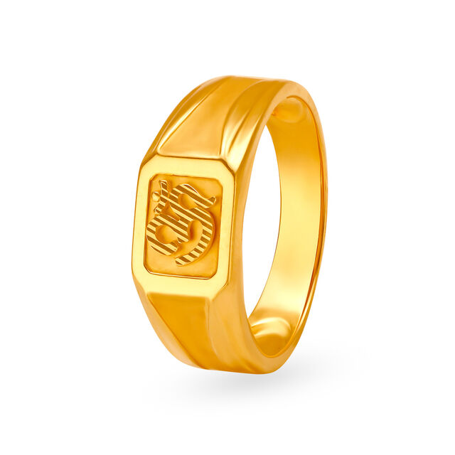 Suave 22 Karat Gold Om Ring,,hi-res 