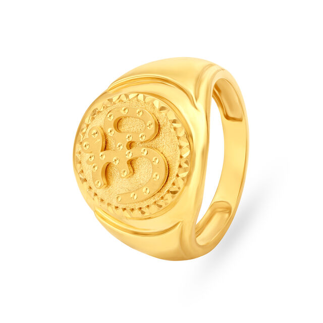 Heavenly 22 Karat Yellow Gold Om Engraved Finger Ring,,hi-res