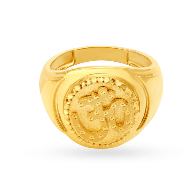 Heavenly 22 Karat Yellow Gold Om Engraved Finger Ring,,hi-res