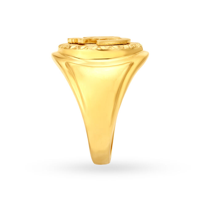 Heavenly 22 Karat Yellow Gold Om Engraved Finger Ring,,hi-res
