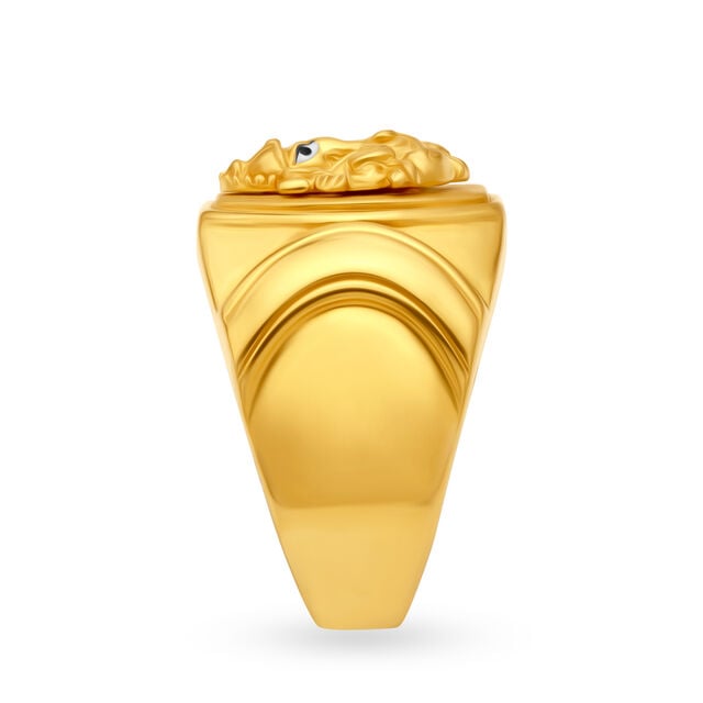 Venerated 22 Karat Yellow Gold Ganesha Finger Ring,,hi-res