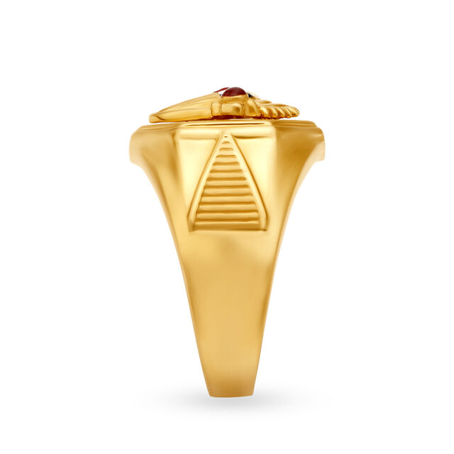 Distinguished 22 Karat Yellow Gold Lord Balaji Ring,,hi-res