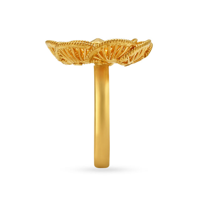 Exclusive 22 Karat Yellow Gold Elaborate Flower Finger Ring,,hi-res 3