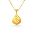Contemporary Teardrop Gold Pendant 