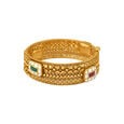 Luxuriant Coloured Stones Studded Rawa Work Gold Bangle,,hi-res 