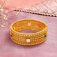 Captivating Textured Gold Bangle,,hi-res 