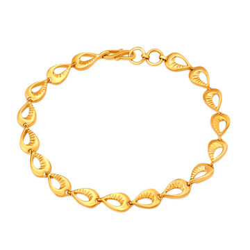 Teardrop Linked Gold Bracelet