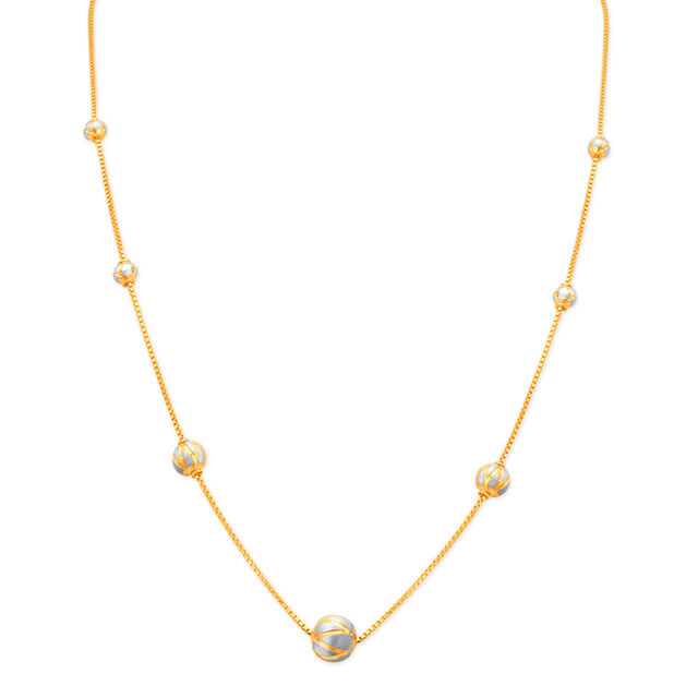 Tanishq 22 Karat Gold Chain with Textured Beads