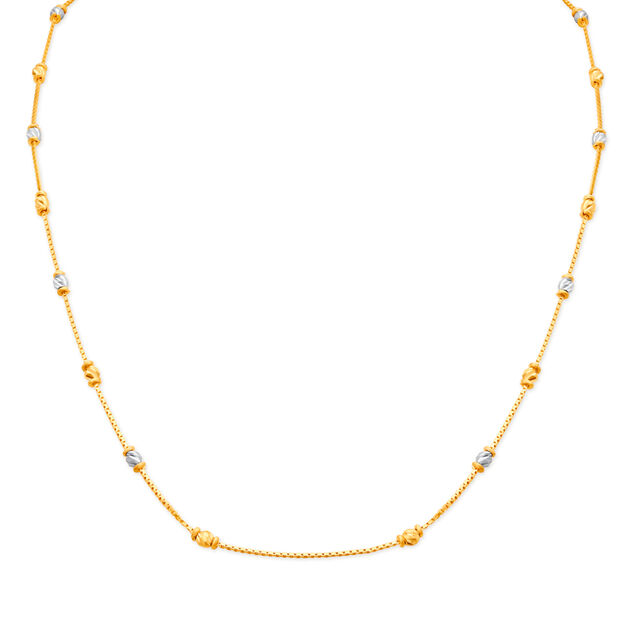 Contemporary Sleek Gold Bead Chain,,hi-res