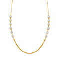 Enchanting Yellow Gold Triple String Beaded Chain 