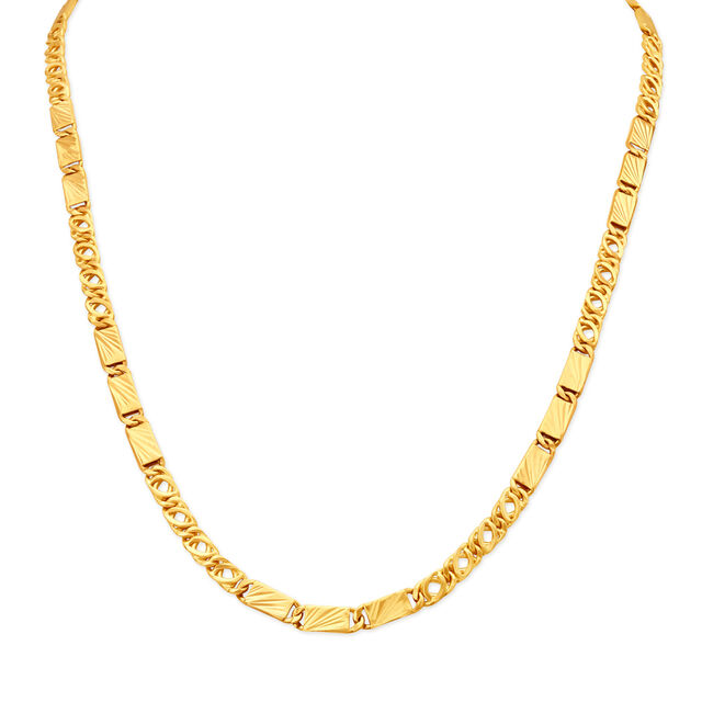 Sonorous 22 Karat Yellow Gold Etched Chain,,hi-res