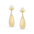 Wonderous Jali Work Two-Toned Drop Earrings in Teardrop Design,,hi-res 2