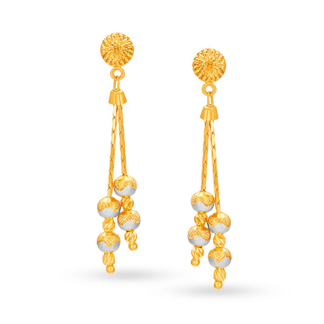 Charming Sui dhaga Fancy Gold Drop Earrings,,hi-res 