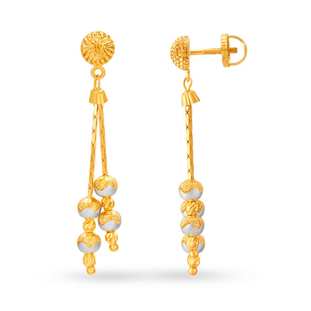 Charming Sui dhaga Fancy Gold Drop Earrings,,hi-res 2