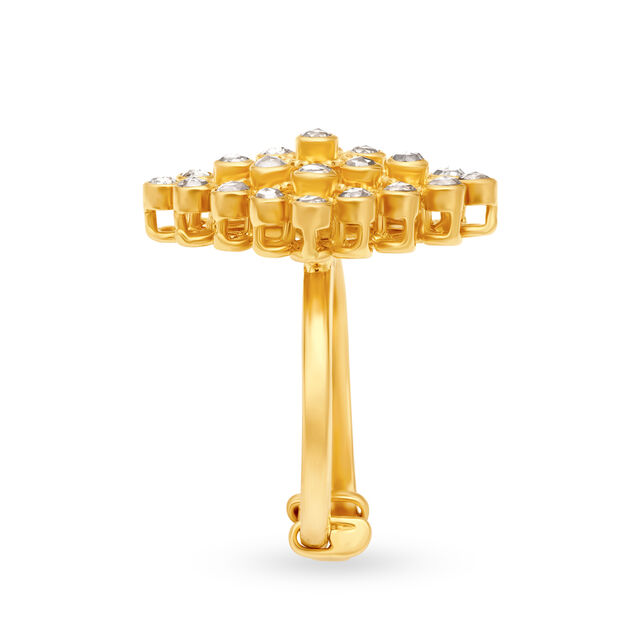 Luxe 22 Karat Yellow Gold And Chakri Diamond Ring,,hi-res