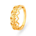 Regal 22 Karat Yellow Gold Leaf Finger Ring,,hi-res 