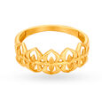 Regal 22 Karat Yellow Gold Leaf Finger Ring,,hi-res 2