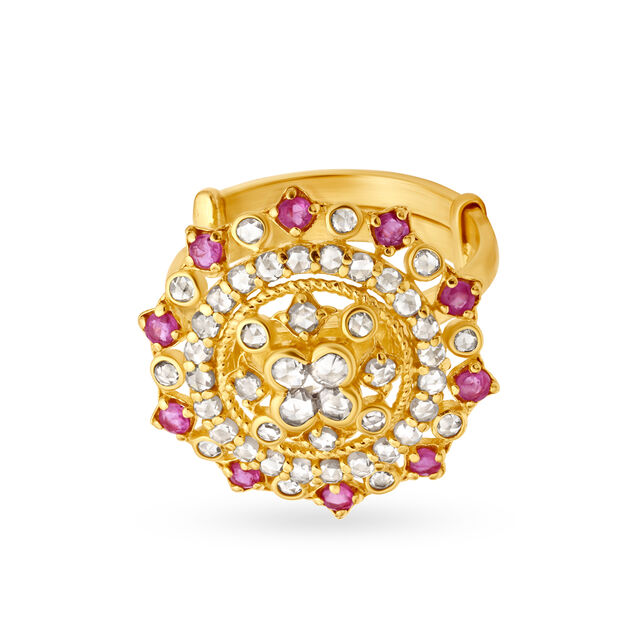Glistening Ring with Un-cut Diamonds and Rubies,,hi-res 2